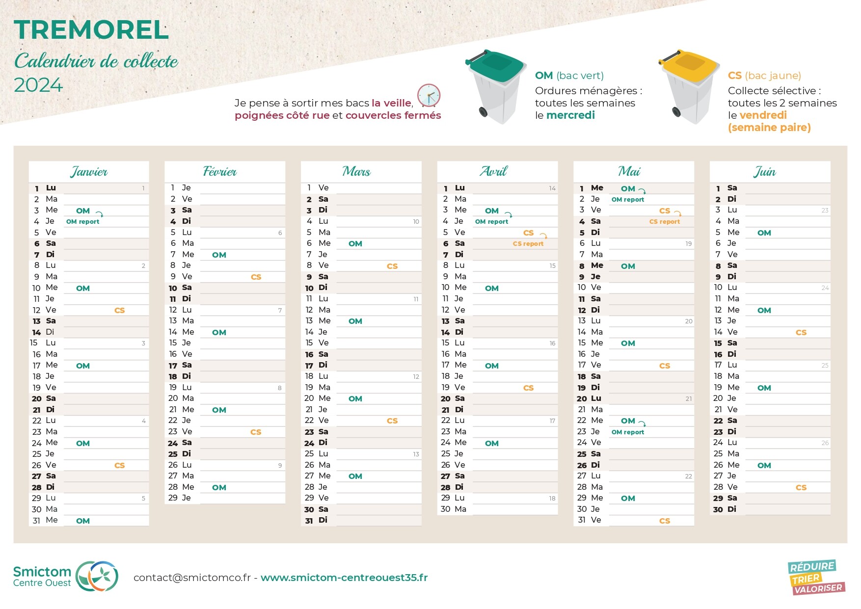 CALENDRIER DE COLLECTE 2024